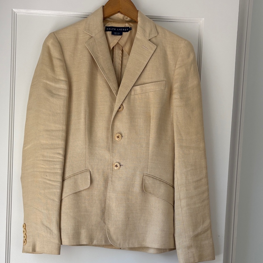 Ralph Lauren Cream Lightweight Linen Riding Jacket